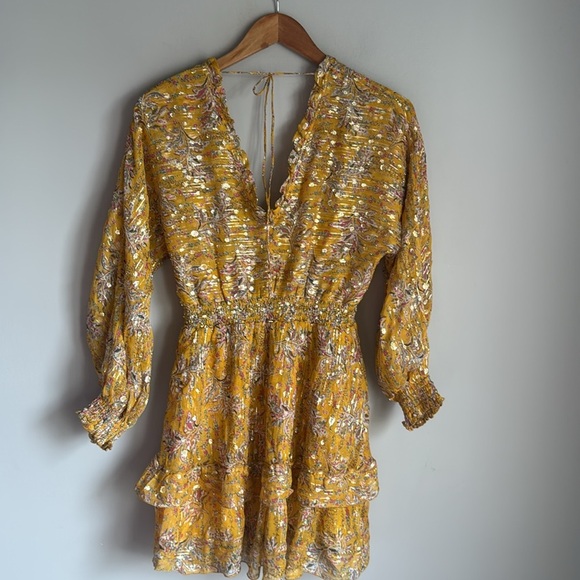 The Kooples Feuille D'or Silk-Blend Dress size small (1) - Picture 5 of 16